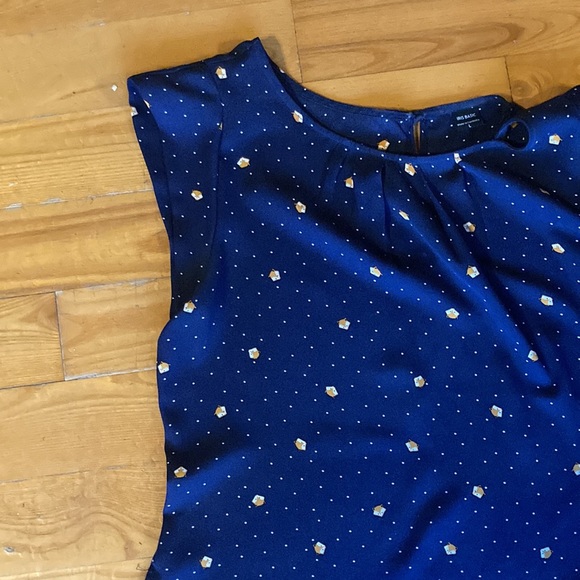 Size L short sleeve blouse from Pseudio Navy print - Picture 5 of 6